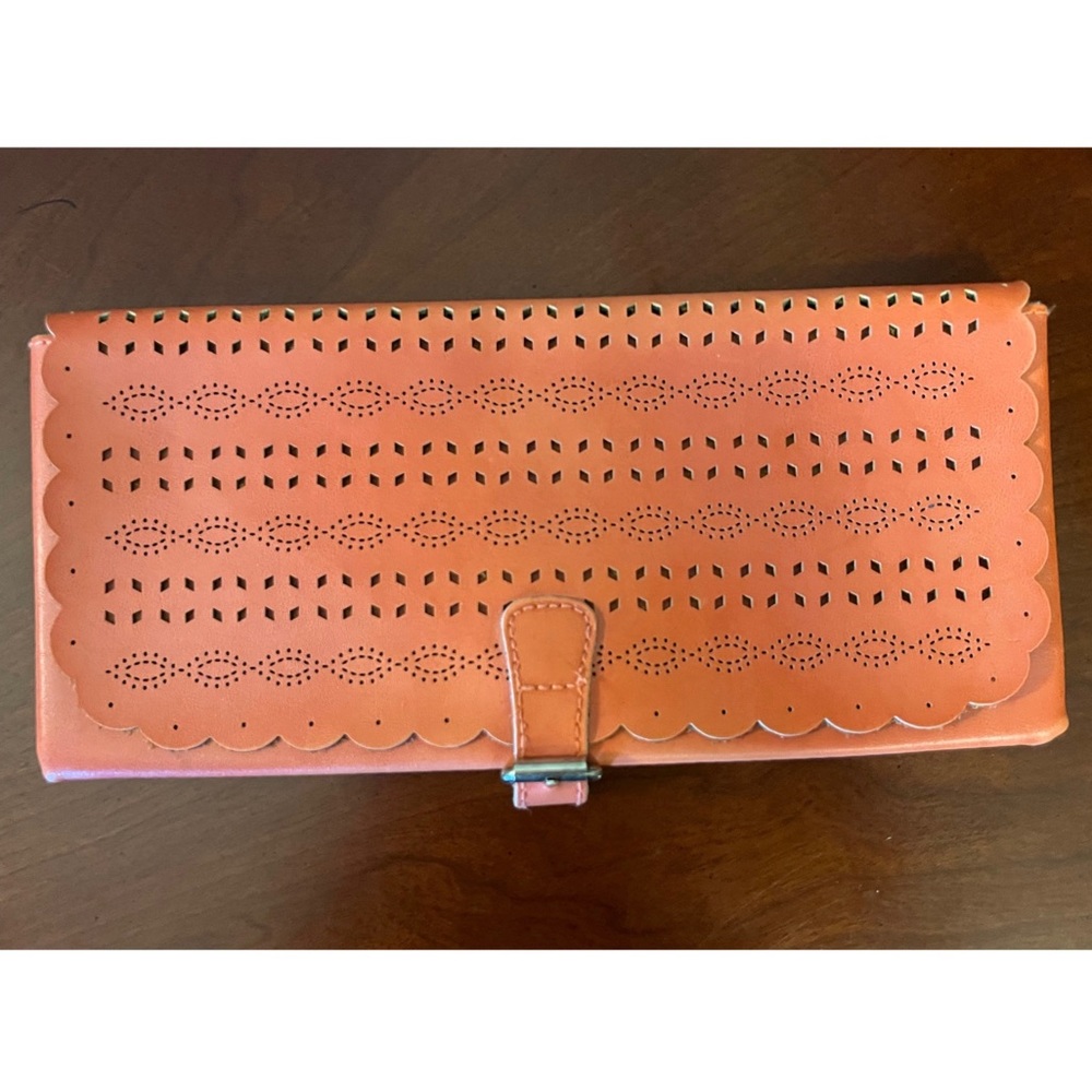 Faux leather clutch